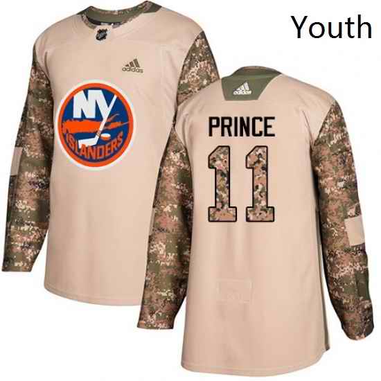 Youth Adidas New York Islanders 11 Shane Prince Authentic Camo Veterans Day Practice NHL Jersey